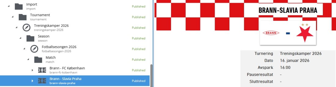 Her legges treningskampene i trestrukturen