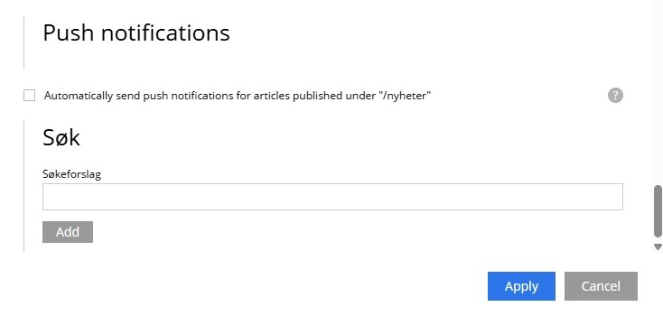 Redaktøren må skru på automatisk push varsel via "blyanten"