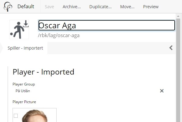 Spiller markert med "Player Group" "På Utlån"